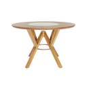 Ver imagem 2 de Mesa de Jantar Redonda Camélia com Vidro Giratório no Tampo Marrom/Amendoa