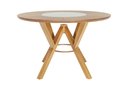 Ver imagem 2 de Mesa de Jantar Redonda Camélia com Vidro Giratório no Tampo Marrom/Amendoa