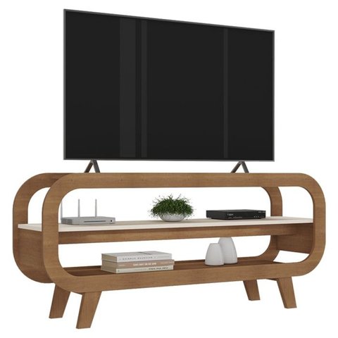 Rack Bancada para Tv 42 Pol 133 Cm Mdf Cinamomo Off White Arly