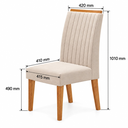 Ver imagem 5 de Conjunto Canto Baú com Mesa de Jantar Retangular 120x80cm 2 Cadeiras Yescasa Bege/Mel/Off White/Marfim