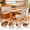 Ver imagem 7 de Conjunto Canto Baú com Mesa de Jantar Retangular 120x80cm 2 Cadeiras Yescasa Bege/Mel/Off White/Marfim