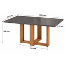 Ver imagem 5 de Conjunto Canto Baú com Mesa de Jantar Retangular 120x80cm sem Vidro e 2 Cadeiras Yescasa Cinza/Mel/Brilho/Grafite
