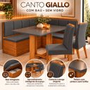 Ver imagem 7 de Conjunto Canto Baú com Mesa de Jantar Retangular 120x80cm sem Vidro e 2 Cadeiras Yescasa Cinza/Mel/Brilho/Grafite