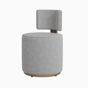 Puff Margo Decorativo Orgânico Boucle - 7 Decor Prata