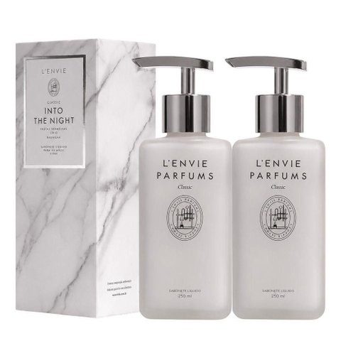 Kit 2 Sabonete Líquido Into The Night Classic Floral Frutal Peônia 250ml Lenvie