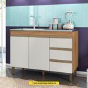 Ver imagem 2 de Balcão Gabinete para Pia Karen 119cm sem Tampo 2 Portas Nature Off White - Abmaza Peternella