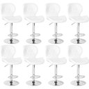 Ver imagem 1 de Kit 08 Banquetas Slim Estofada Giratória com Regulagem de Altura - Branco