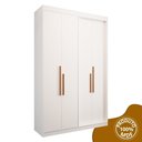 Ver imagem 4 de Guarda Roupa Solteiro 4 Portas e 2 Gavetas 100% MDF Manila Branco Ártico