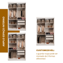 Ver imagem 7 de Guarda Roupa Solteiro 4 Portas e 2 Gavetas 100% MDF Manila Branco Ártico