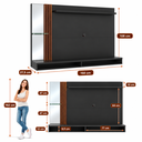 Ver imagem 5 de Painel para TV até 55 Polegadas Moderno com Espelho Ripado 160 cm - Preto/Nature