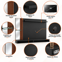 Ver imagem 4 de Painel para TV até 55 Polegadas Moderno com Espelho Ripado 160 cm - Preto/Nature
