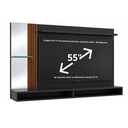 Ver imagem 2 de Painel para TV até 55 Polegadas Moderno com Espelho Ripado 160 cm - Preto/Nature