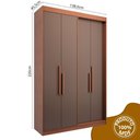 Ver imagem 4 de Guarda Roupa Solteiro 4 Portas e 2 Gavetas 100% MDF Manila Carvalho Vermontt/Fendi Marrom
