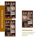 Ver imagem 6 de Guarda Roupa Solteiro 4 Portas e 2 Gavetas 100% MDF Manila Carvalho Vermontt/Fendi Marrom
