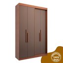 Ver imagem 2 de Guarda Roupa Solteiro 4 Portas e 2 Gavetas 100% MDF Manila Carvalho Vermontt/Fendi Marrom