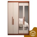 Ver imagem 3 de Guarda Roupa Solteiro com Espelho 4 Portas 2 Gavetas 100% MDF Manila Carvalho Vermontt/Off White