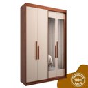 Ver imagem 2 de Guarda Roupa Solteiro com Espelho 4 Portas 2 Gavetas 100% MDF Manila Carvalho Vermontt/Off White