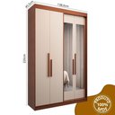 Ver imagem 4 de Guarda Roupa Solteiro com Espelho 4 Portas 2 Gavetas 100% MDF Manila Carvalho Vermontt/Off White