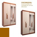 Ver imagem 7 de Guarda Roupa Solteiro com Espelho 4 Portas 2 Gavetas 100% MDF Manila Carvalho Vermontt/Off White