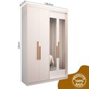 Ver imagem 4 de Guarda Roupa Solteiro com Espelho 4 Portas 2 Gavetas 100% MDF Manila Branco Ártico
