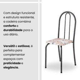 Conjunto de Mesa Tubular 100cm X 60cm Tampo em Granito com 4 Cadeiras - 8