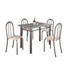 Conjunto de Mesa Tubular 100cm X 60cm Tampo em Granito com 4 Cadeiras - 2