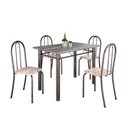 Ver imagem 2 de Conjunto de Mesa Tubular 100cm X 60cm Tampo em Granito com 4 Cadeiras