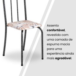 Conjunto de Mesa Tubular 100cm X 60cm Tampo em Granito com 4 Cadeiras - 7