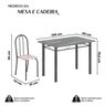 Conjunto de Mesa Tubular 100cm X 60cm Tampo em Granito com 4 Cadeiras - 3