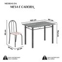 Ver imagem 3 de Conjunto de Mesa Tubular 100cm x 60cm Tampo em Granito com 4 Cadeiras Prata/Bege