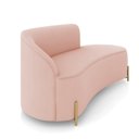 Ver imagem 4 de Sofá 3 Lugares Orgânico 180cm Pé Dourado Morgan Veludo Rosê D03 - D'Rossi