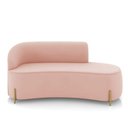 Ver imagem 3 de Sofá 3 Lugares Orgânico 180cm Pé Dourado Morgan Veludo Rosê D03 - D'Rossi