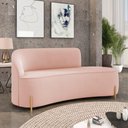 Ver imagem 2 de Sofá 3 Lugares Orgânico 180cm Pé Dourado Morgan Veludo Rosê D03 - D'Rossi