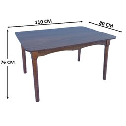Jogo de Jantar Colonial Brisa Mesa 110x80 Cm + 04 Cadeiras Imbuia Rustico - 3