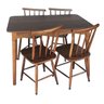 Jogo de Jantar Colonial Brisa Mesa 110x80 Cm + 04 Cadeiras Imbuia Rustico - 2