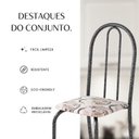 Ver imagem 6 de Conjunto de Mesa Tubular 100cm x 60cm Tampo em Granito com 4 Cadeiras Prata/Arabesco