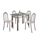 Ver imagem 2 de Conjunto de Mesa Tubular 100cm X 60cm Tampo em Granito com 4 Cadeiras