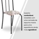 Ver mais imagens de Conjunto de Mesa Tubular 100cm x 60cm Tampo em Granito com 4 Cadeiras Prata/Arabesco