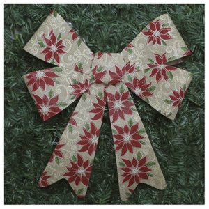 Kit 8 Enfeite Árvore Natal Laço Decorado Com Flores 46 Cm