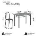 Ver imagem 5 de Conjunto de Mesa Tubular 100cm x 60cm Tampo em Granito Escuro com 4 Cadeiras Preto/Prata