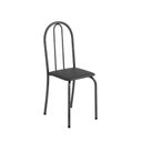 Ver imagem 4 de Conjunto de Mesa Tubular 100cm x 60cm Tampo em Granito Escuro com 4 Cadeiras Preto/Prata