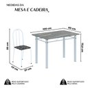 Ver imagem 5 de Conjunto de Mesa Tubular 100cm x 60cm Tampo em Granito com 4 Cadeiras Branco/Preto