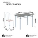 Ver imagem 5 de Conjunto de Mesa Tubular 100cm x 60cm Tampo em Granito com 4 Cadeiras Branco/Bege