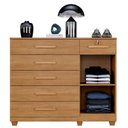 Ver imagem 3 de Cômoda Milano 6 Gavetas 1 Porta 1 Prateleira com Sapateira Cinamomo