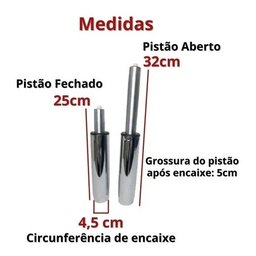 Pistão Cromado a Gás 85mm 150kg Classe 4 - 2