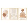 Kit 3 Quadros Decorativo Sala Ambiente Moldura Pinus Geométrico Minimalista Moderno - 1
