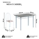 Ver imagem 5 de Conjunto de Mesa Tubular 100cm x 60cm Tampo em Granito com 4 Cadeiras Arabesco/Branco