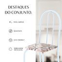 Ver imagem 6 de Conjunto de Mesa Tubular 100cm x 60cm Tampo em Granito com 4 Cadeiras Arabesco/Branco
