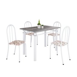 Conjunto de Mesa Tubular 100cm X 60cm Tampo em Granito com 4 Cadeiras - 2