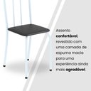 Ver mais imagens de Conjunto de Mesa Tubular 100cm x 60cm Tampo em Granito com 4 Cadeiras Branco/Preto